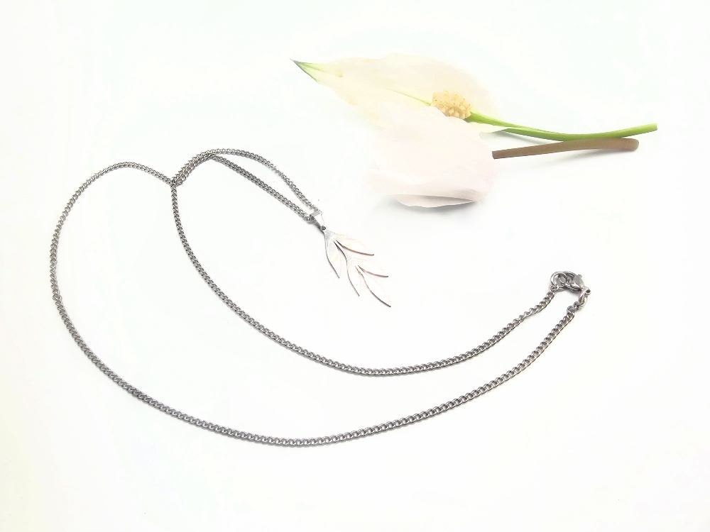 Geometric Crystal Necklace Leaf Drops Geometric Crystal Necklace Leaf Drops - Image 2