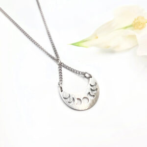 Geometric Crystal Necklace Moon Phases