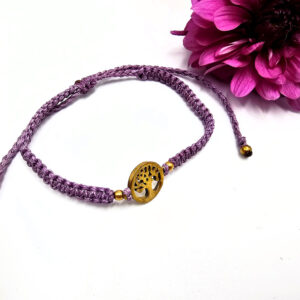 Macramé Brass Bangle
