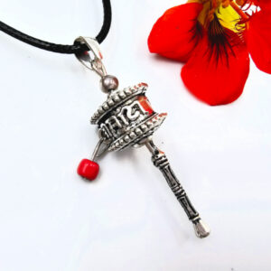 Tibetan prayer wheel necklace
