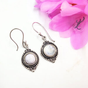 Moonstone Earrings New Age (W/Brass)