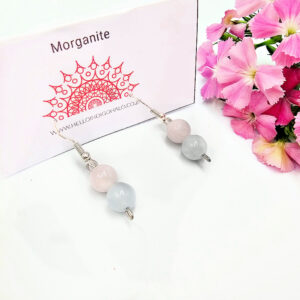 Morganite Beaded Dangle Earrings