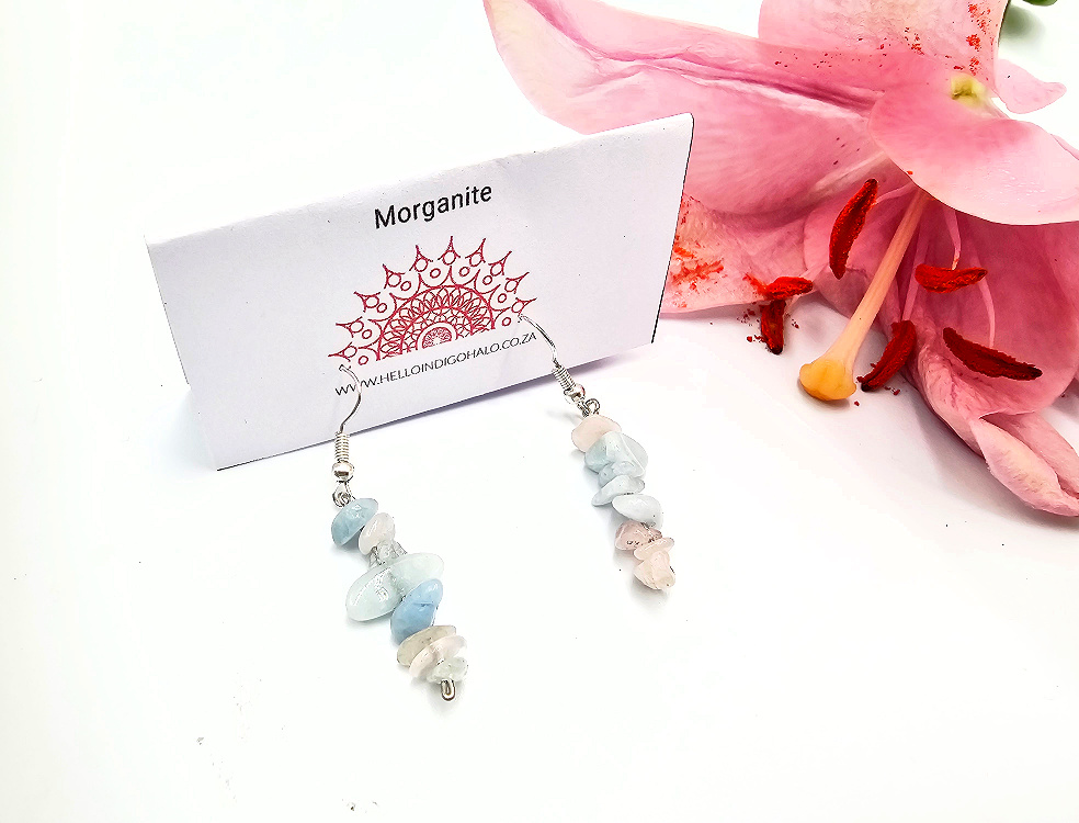 Morganite Chip Earrings Morganite Chip Earrings