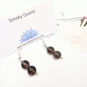Smoky Quartz Beaded Dangle Earrings