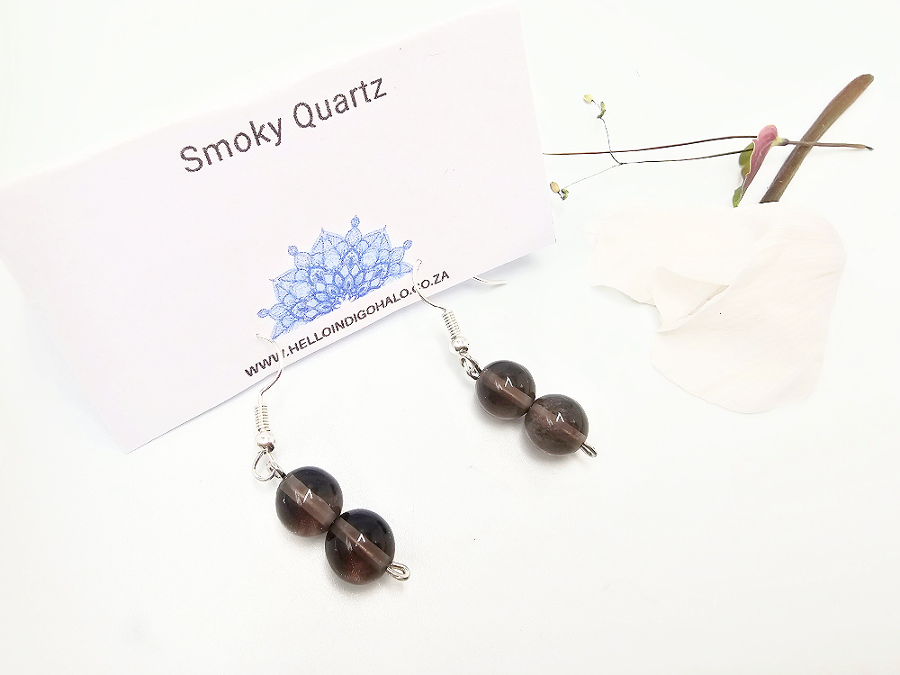 Smoky Quartz Beaded Dangle Earrings Smoky Quartz Beaded Dangle Earrings