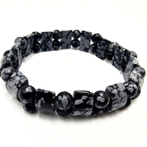 Hello Indigo Halo Online Store Snowflake Obsidian Mixed Bangle