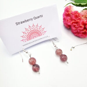 Strawberry Quartz Beaded Dangle Earrings