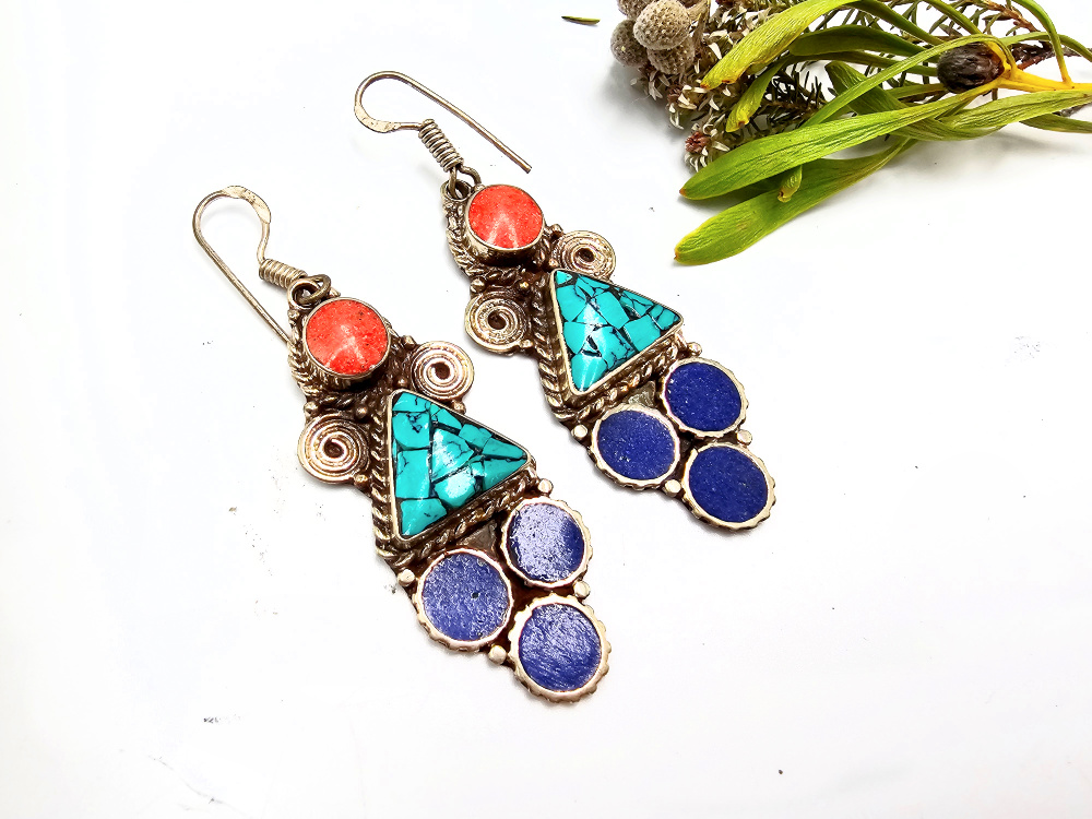 Tibetan Earrings – Sky Totem Tibetan Earrings – Sky Totem