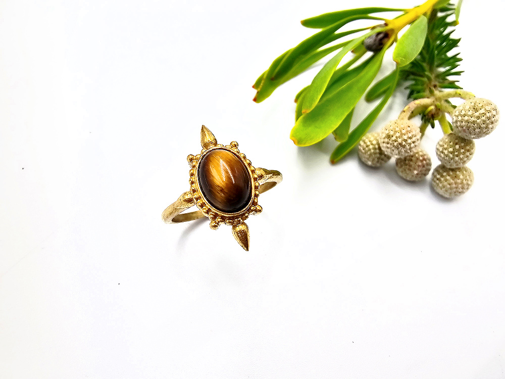Toe Ring – Direction (Tigers Eye & Brass) Toe Ring tigers eye
