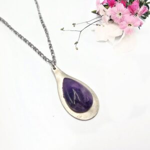 Hello Indigo Halo Online Store Vintage Spoon Necklace Amethyst Tears