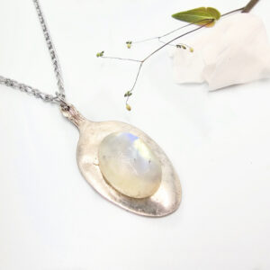 Hello Indigo Halo Online Store Vintage Spoon Necklace - Lunar Whisper (Moonstone)