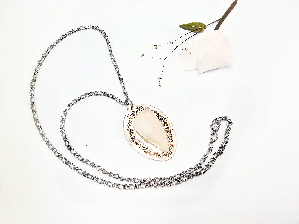 Vintage Spoon Necklace Moonlit Sanctuary (Selenite) Vintage Spoon Necklace Moonlit Sanctuary (Selenite) - Image 2