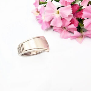 Vintage Spoon Ring - Shield Twirl (XL)