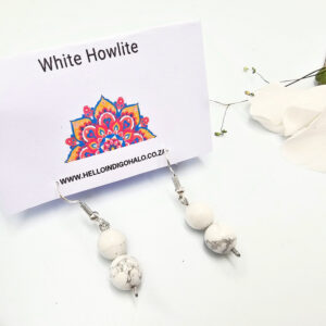 Hello Indigo Halo Online Store White Howlite Dangle Earrings