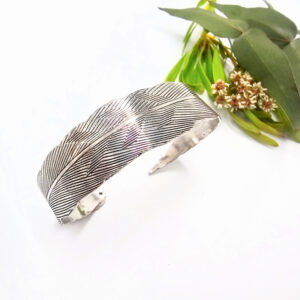Wide Feather Wrap Bangle