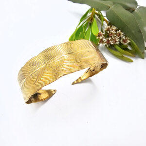 Wide Feather Wrap Bangle