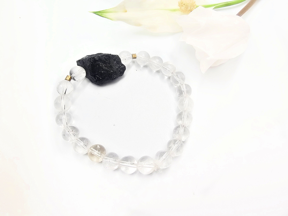Black Tourmaline Amplified Bangle (8mm) Black Tourmaline Amplified Bangle