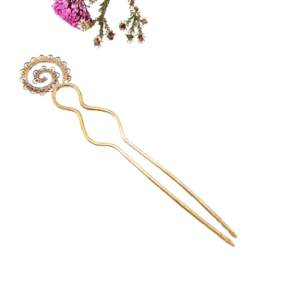 Petal Spiral Hair Pin (Brass)