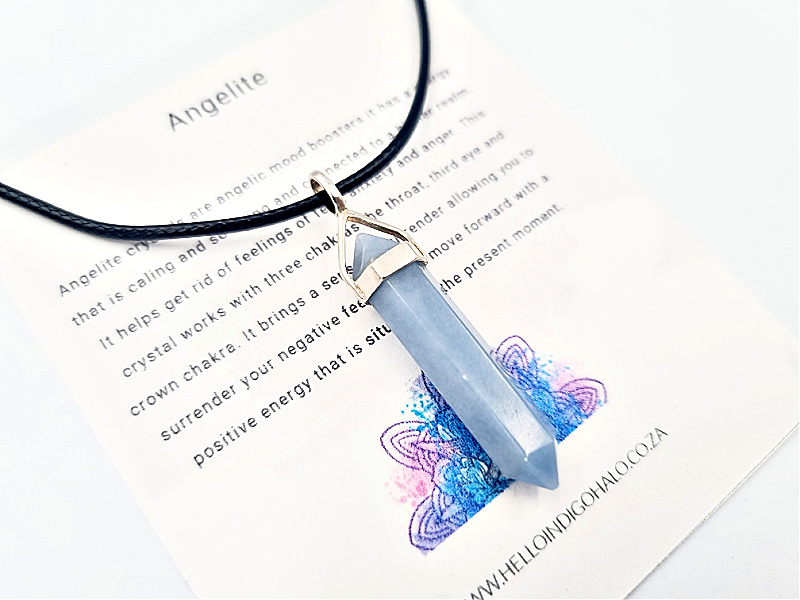 Angelite Crystal Necklace (925 Silver) Angelite Crystal Necklace (925 Silver)