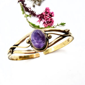 Amethyst Eclipse Bangle (Brass)