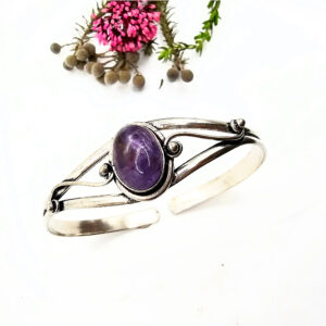 Amethyst Eclipse Bangle (W/Brass)
