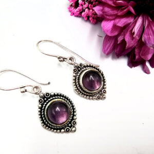 Amethyst New Age Earring (W/Brass)