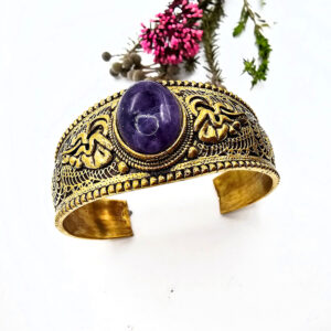 Amethyst Oracle Bangle (Brass)