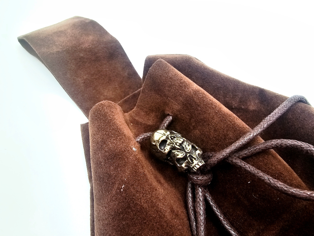 Bag Belt Pouch - Double Skull (Brown) Bag Belt Pouch - Double Skull (Brown) - Image 2