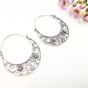 Boho Hooped Flowers Earrings