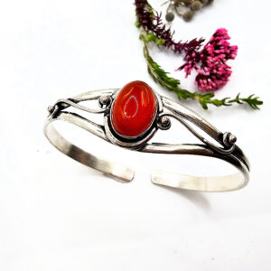 Carnelian Oracle Bangle (W/Brass)