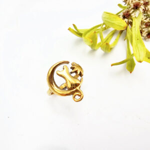 Cat on Moon Ring