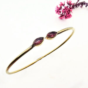 Diamond Faux Ruby Bangle (Brass)