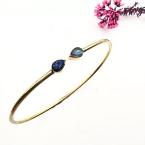 Diamond Labradorite Bangle (Brass)