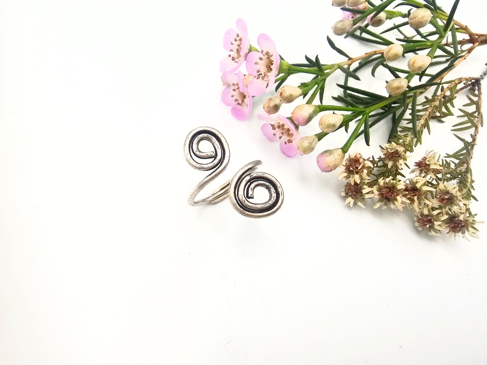 Double Spiral Ring (W/Brass) Double Spiral Ring
