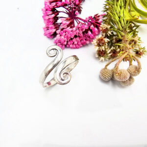 Double Swirl Ring (White Brass)