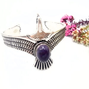 Hello Indigo Halo Online Store Eagle Bangle with Amethyst stone