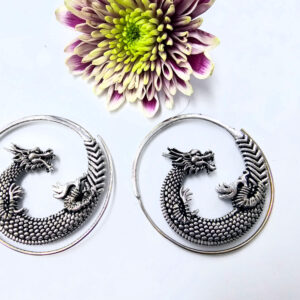 Dragon Spiral Earrings (W/Brass)