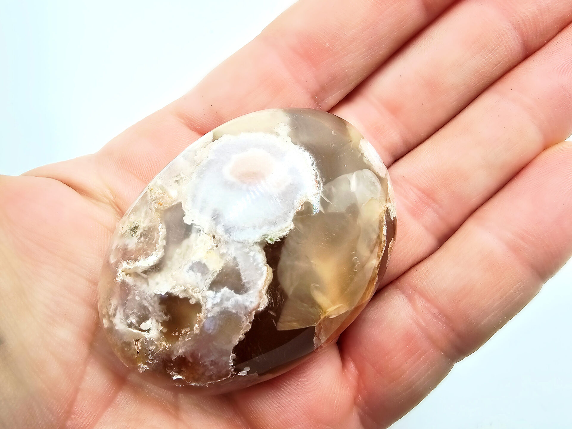 Flower Agate Palm Stone D (78g) Flower Agate Palm Stone
