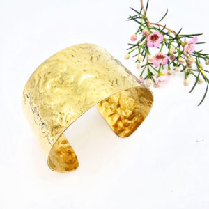 Hammered Wrap Cuff Bangle (Brass)