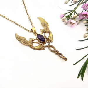 Hummingbird Dance Necklace Amethyst (Brass)