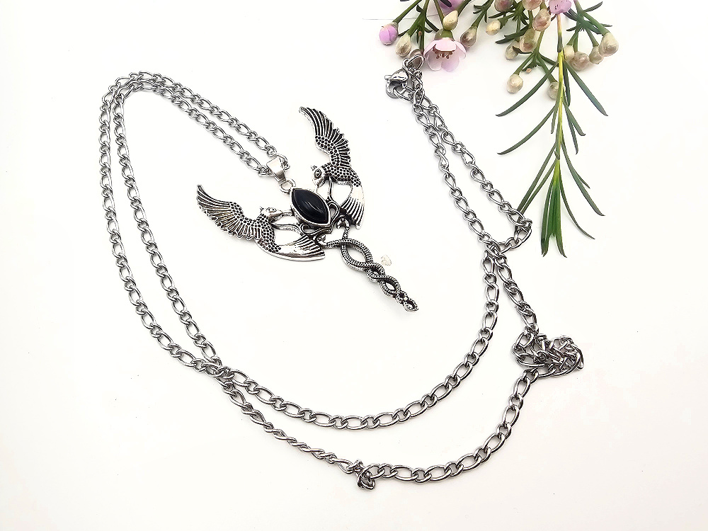 Hummingbird Dance Necklace Black Onyx (W/Brass) Hummingbird Dance Necklace Black Onyx (W/Brass) - Image 2