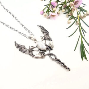 Hummingbird Dance Necklace Moonstone (W/Brass)