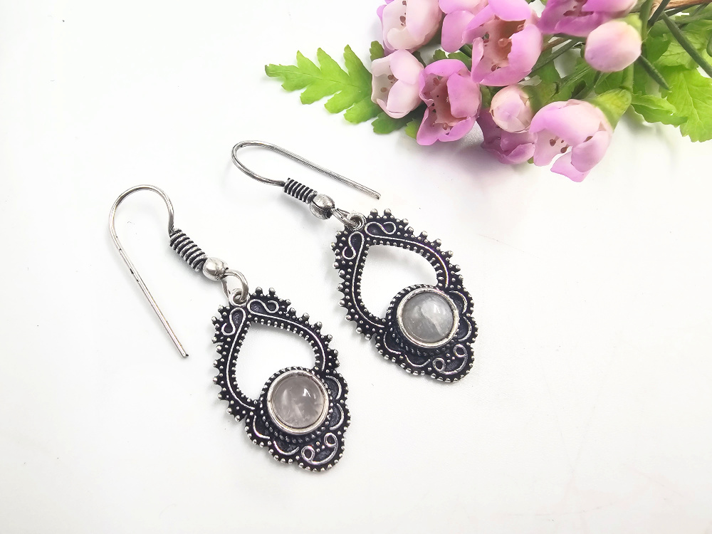 Indian Lattice Labradorite Earrings Indian Lattice Labradorite Earrings