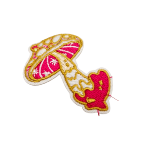 Iron on Patch - Mushroom Pink (5.5cm)