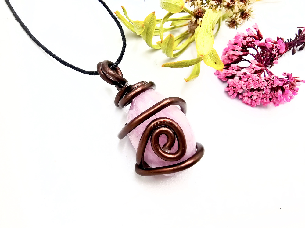 Kunzite Aluminum Wrap Necklace Kunzite Aluminum Wrap Necklace
