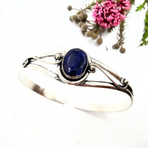 Lapis Lazuli Eclipse Bangle (W/Brass)