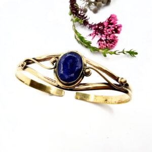 Lapis Lazuli Eclipse Bangle (Brass)