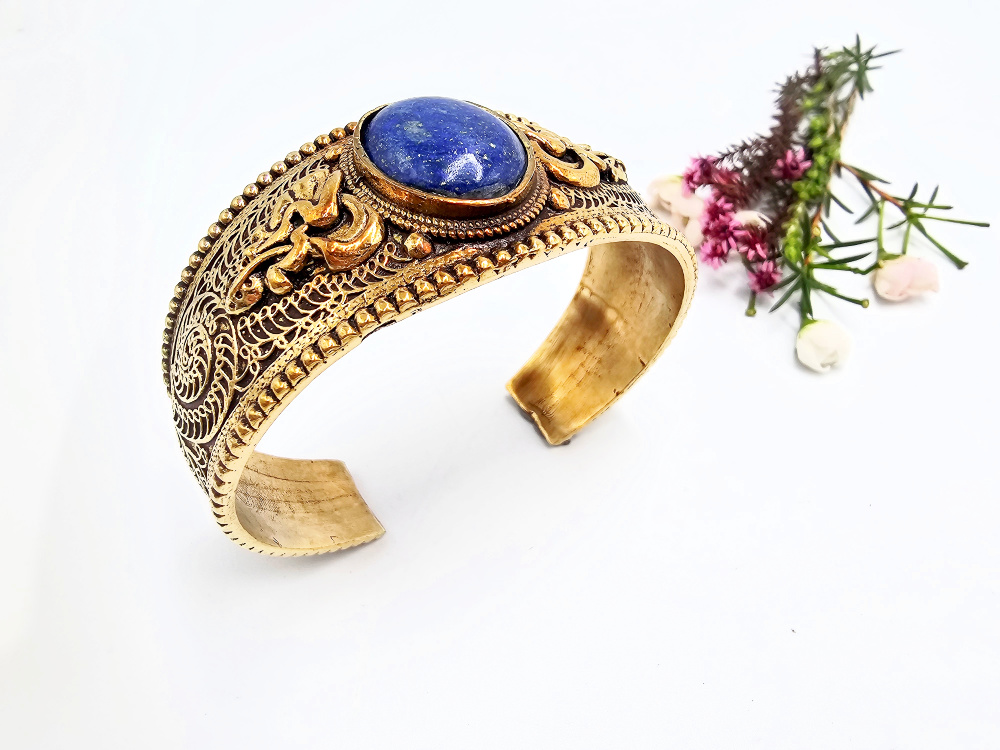 Lapis Lazuli Oracle Bangle (Brass) Lapis Lazuli Oracle Bangle (Brass)