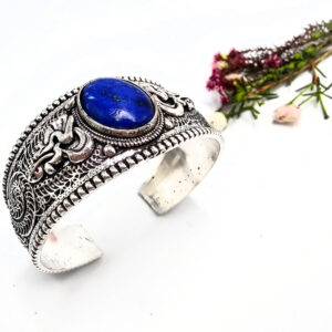Lapis Lazuli Oracle Bangle (W/Brass)