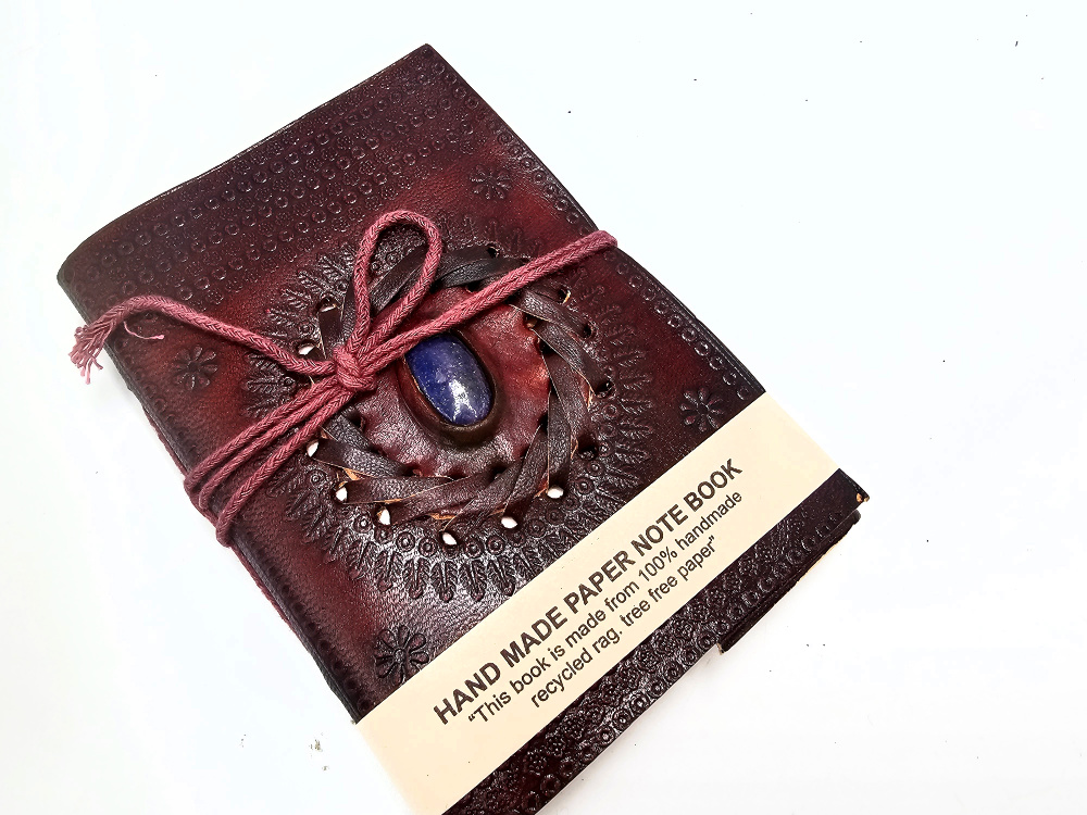 Leather Crystal Journal – Lapis Lazuli (12x8cm) Leather Crystal Journal – Lapis Lazuli (12x8cm)